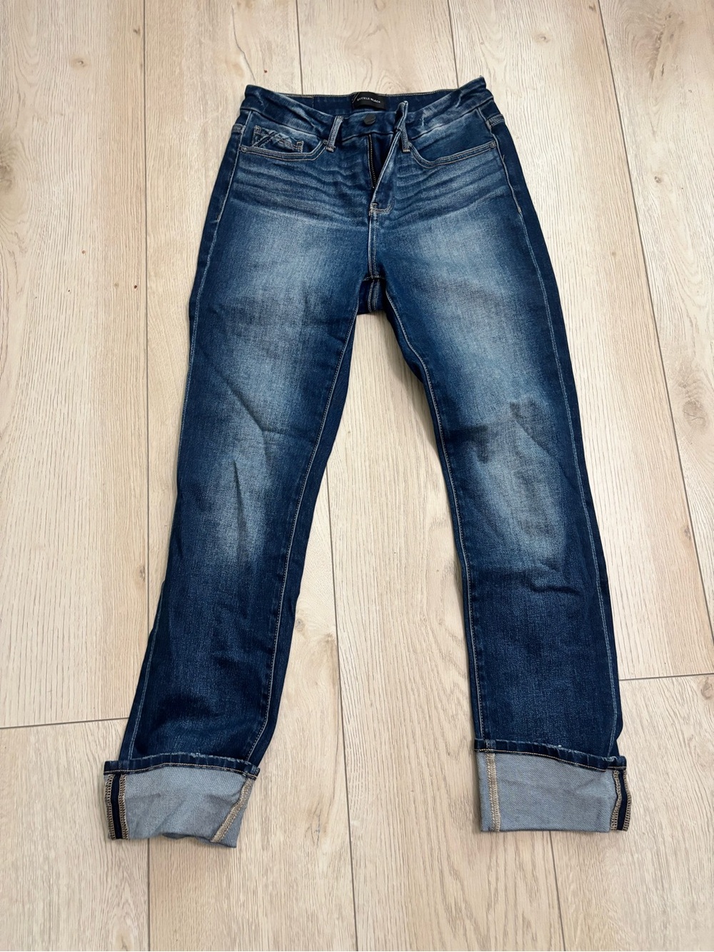Buckle Dark Blue Straight Leg Jeans